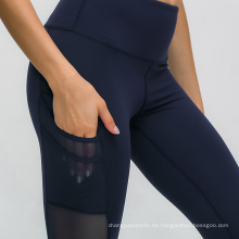 Nuevo diseño de malla Mesh Aviso activo Women Leggings de gimnasio de fitness de yoga Mujeres Sport